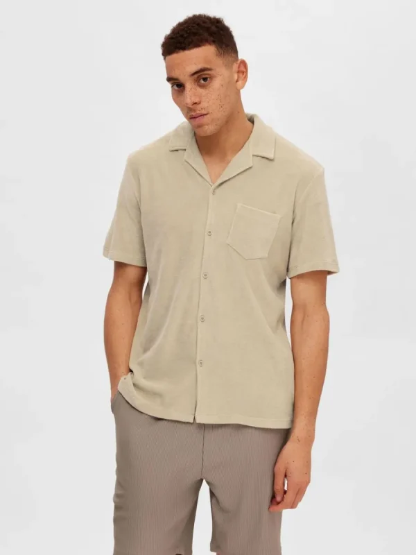 SELECTED FROTTÉTYG SKJORTA Beige Outlet