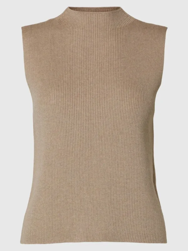 SELECTED GLITTER ÄRMLÖS TOPP Brown Shop