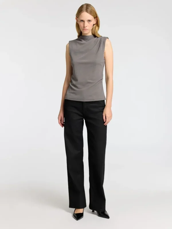 SELECTED GLITTER ÄRMLÖS TOPP Grey New