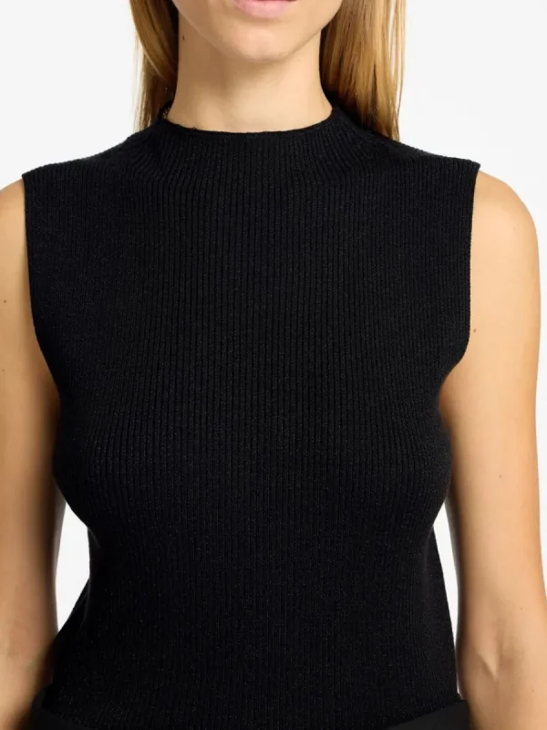 SELECTED GLITTER ÄRMLÖS TOPP Black Cheap