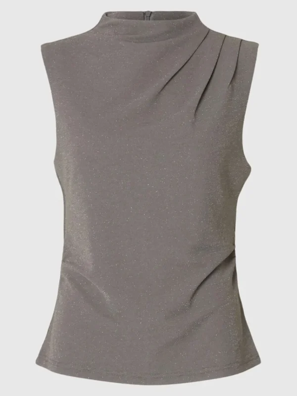 SELECTED GLITTER ÄRMLÖS TOPP Grey New