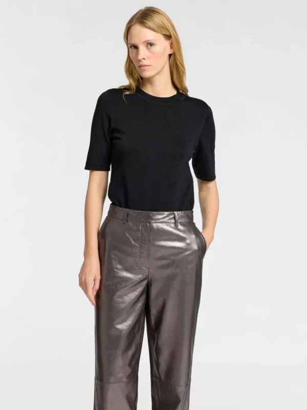 SELECTED GLITTER STICKAD TOPP Black Fashion