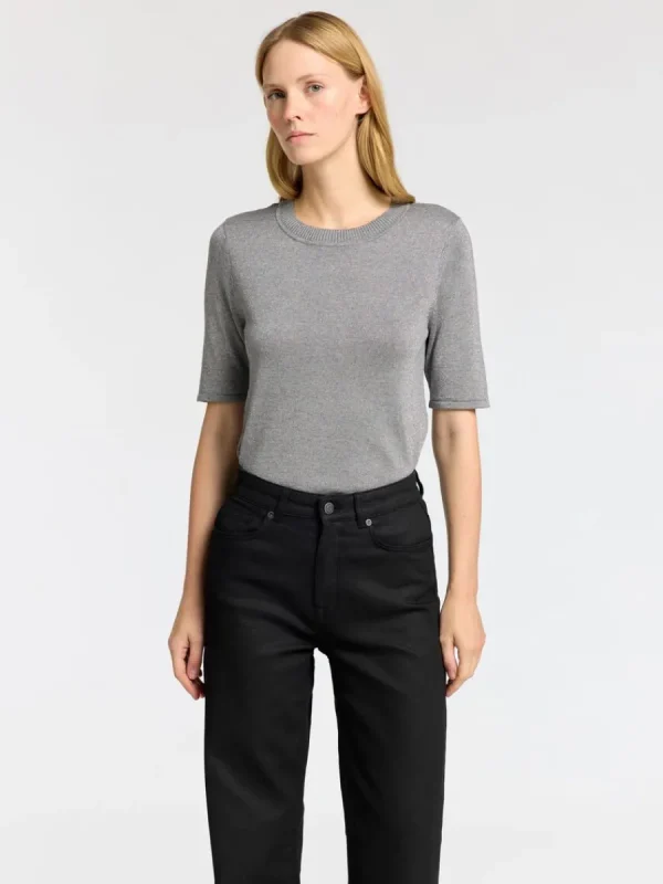 SELECTED GLITTER STICKAD TOPP Grey Store