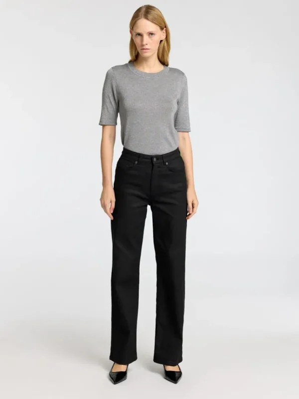 SELECTED GLITTER STICKAD TOPP Grey Store