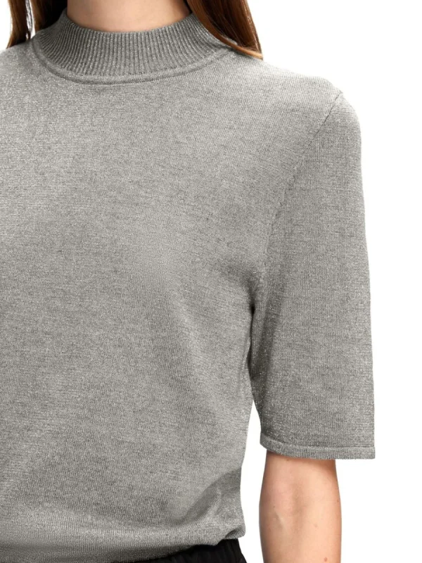 SELECTED GLITTER STICKAD TOPP Grey Best Sale