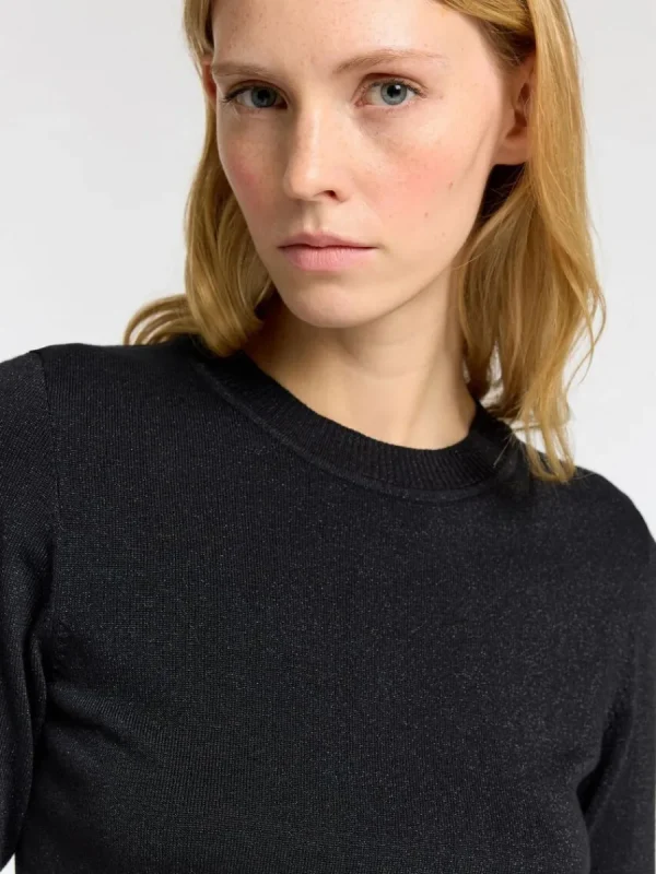 SELECTED GLITTER STICKAD TOPP Black Fashion