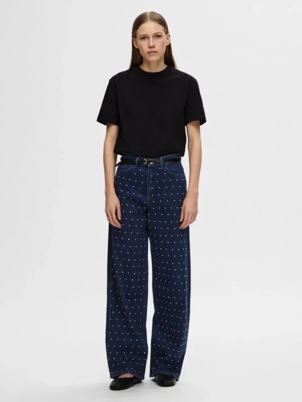 SELECTED GLITTERSTENAR VIDA JEANS Blue Hot