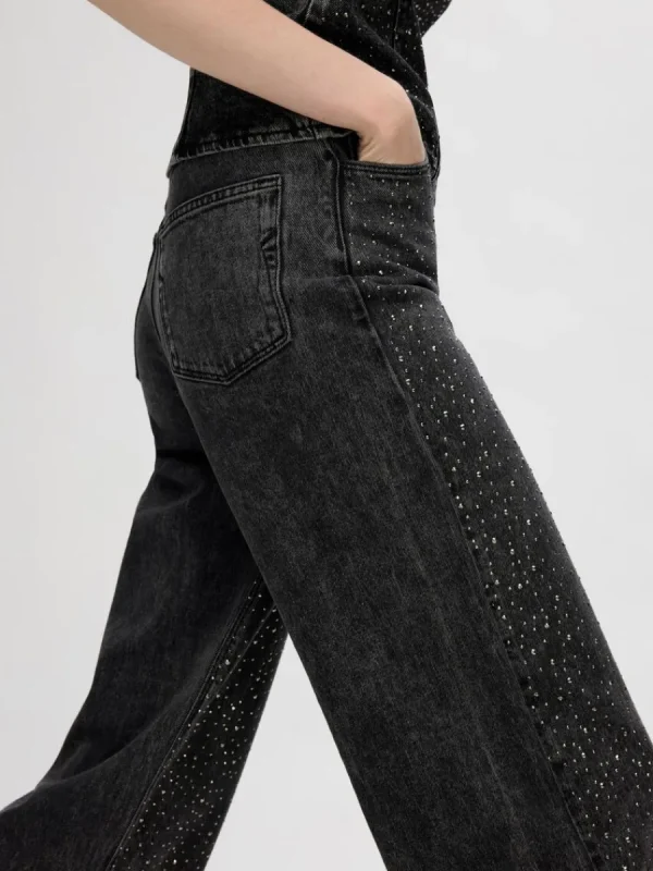 SELECTED GLITTERSTENAR VIDA JEANS Black Fashion