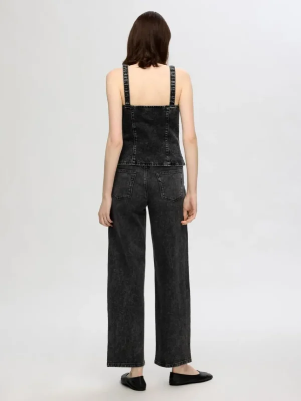 SELECTED GLITTERSTENAR VIDA JEANS Black Fashion