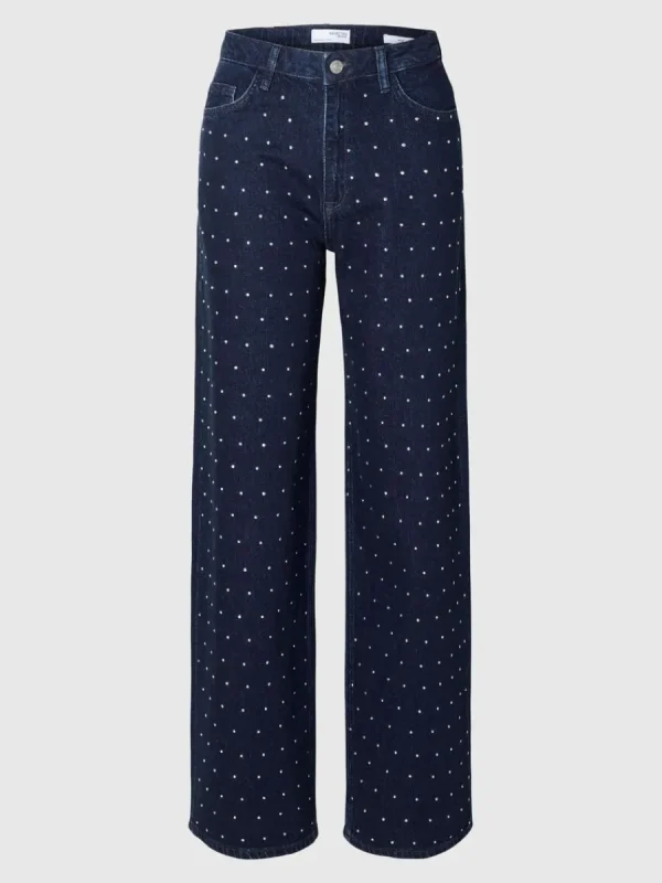 SELECTED GLITTERSTENAR VIDA JEANS Blue Hot