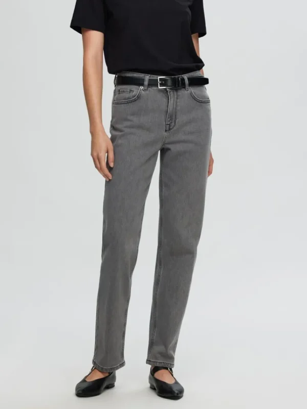 SELECTED GRÅ STRAIGHT FIT-JEANS Grey New