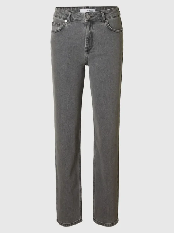 SELECTED GRÅ STRAIGHT FIT-JEANS Grey New