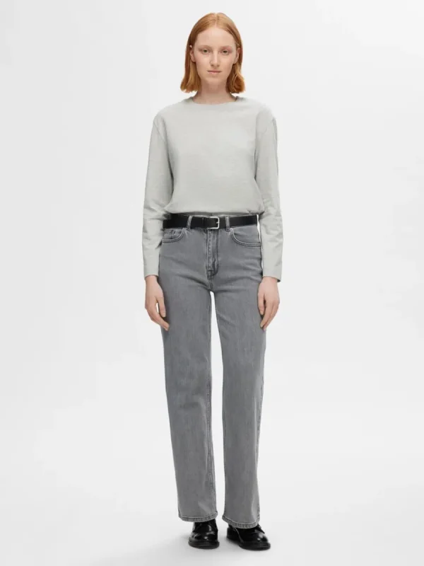 SELECTED GRÅ VIDA JEANS Grey Clearance