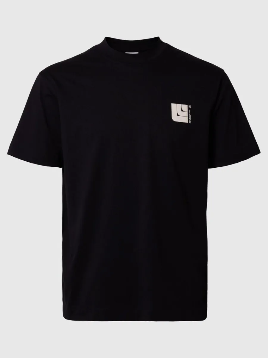 grafiskt_tryck_tshirt_0.webp SELECTED GRAFISKT TRYCK T-SHIRT Black Sale