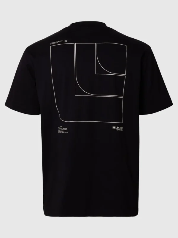 SELECTED GRAFISKT TRYCK T-SHIRT Black Sale