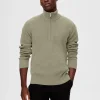 SELECTED HALF ZIP TRÖJA Green Shop