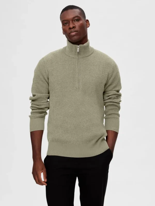 SELECTED HALF ZIP TRÖJA Green Shop