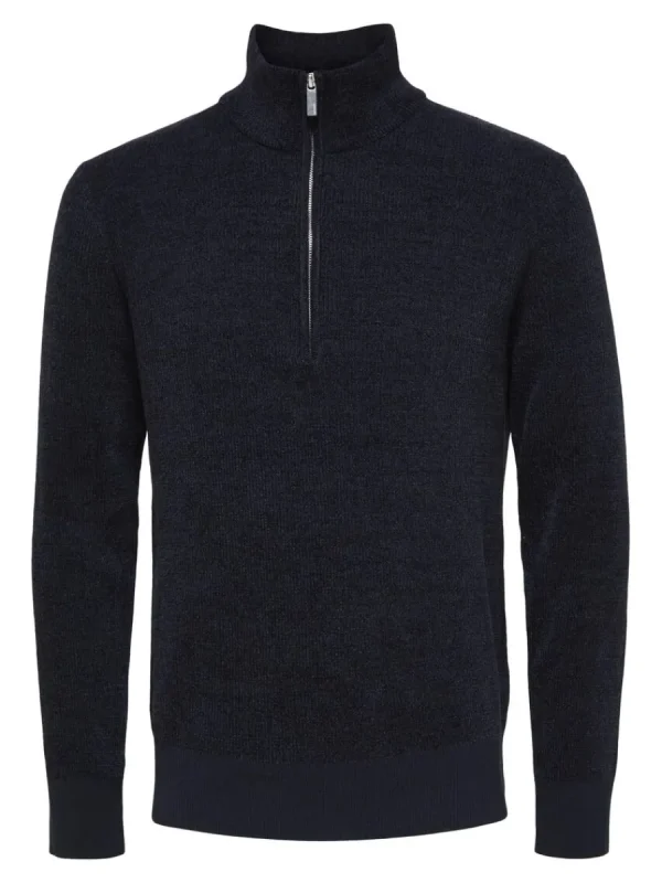 SELECTED HALF ZIP TRÖJA Blue Clearance