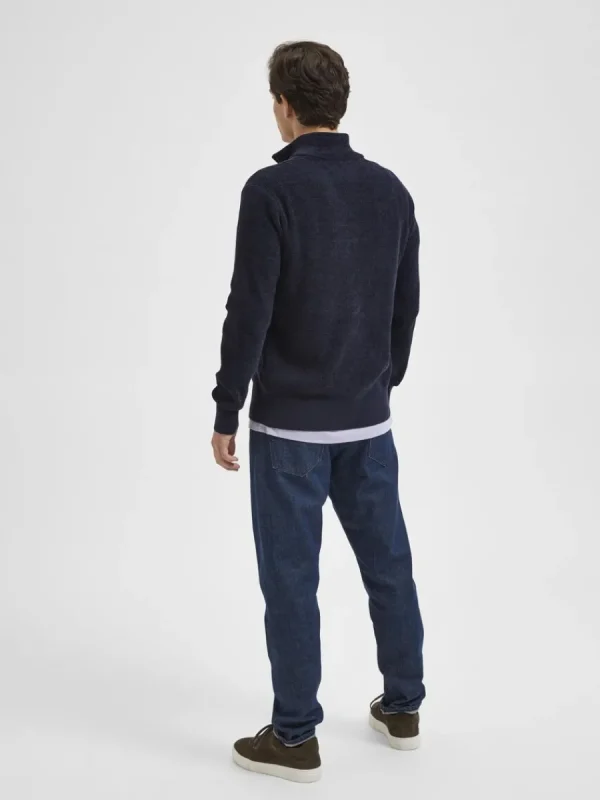 SELECTED HALF ZIP TRÖJA Blue Clearance
