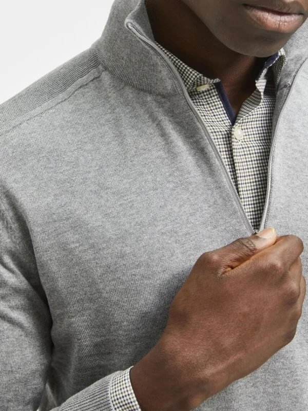 SELECTED HALVLÅNGT BLIXTLÅS STICKAD TRÖJA Grey New