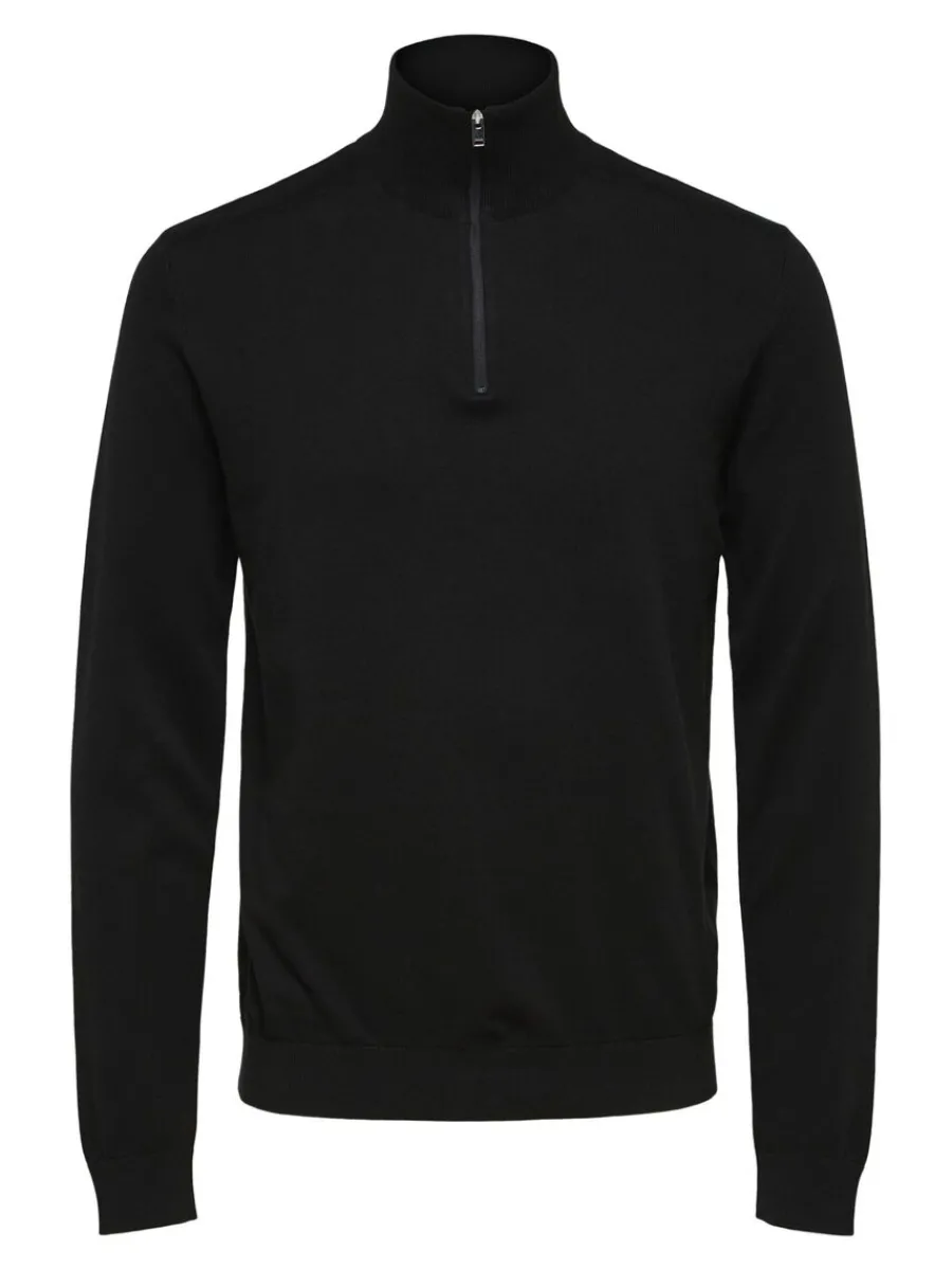 halvlngt_blixtls_stickad__4-7.webp SELECTED HALVLÅNGT BLIXTLÅS STICKAD TRÖJA Black Cheap