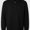 SELECTED HALVLÅNGT BLIXTLÅS SWEATSHIRT Black Cheap