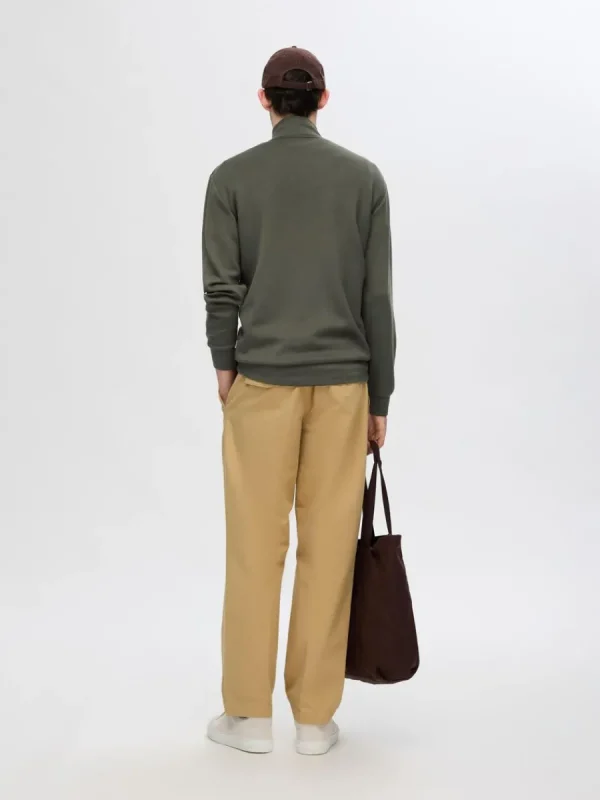 SELECTED HALVLÅNGT BLIXTLÅS SWEATSHIRT Green Shop
