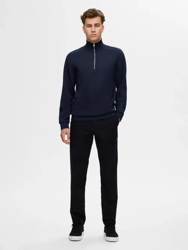 SELECTED HALVLÅNGT BLIXTLÅS SWEATSHIRT Blue Clearance