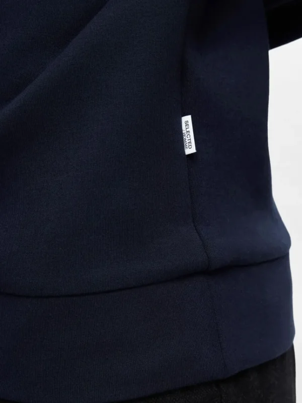 SELECTED HALVLÅNGT BLIXTLÅS SWEATSHIRT Blue Clearance