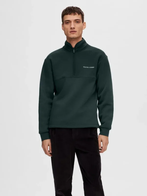 SELECTED HALVLÅNGT BLIXTLÅS TRÖJA Grey Shop