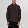SELECTED HALVLÅNGT BLIXTLÅS TRÖJA Brown Flash Sale