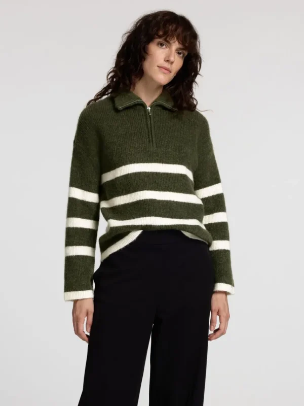 SELECTED HALVLÅNGT BLIXTLÅS TRÖJA Green Online