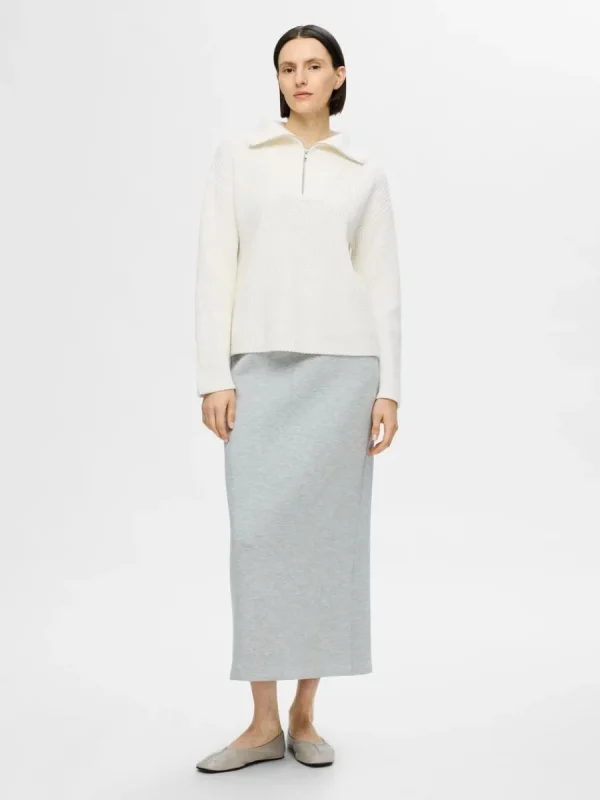 SELECTED HALVLÅNGT BLIXTLÅS TRÖJA White Cheap