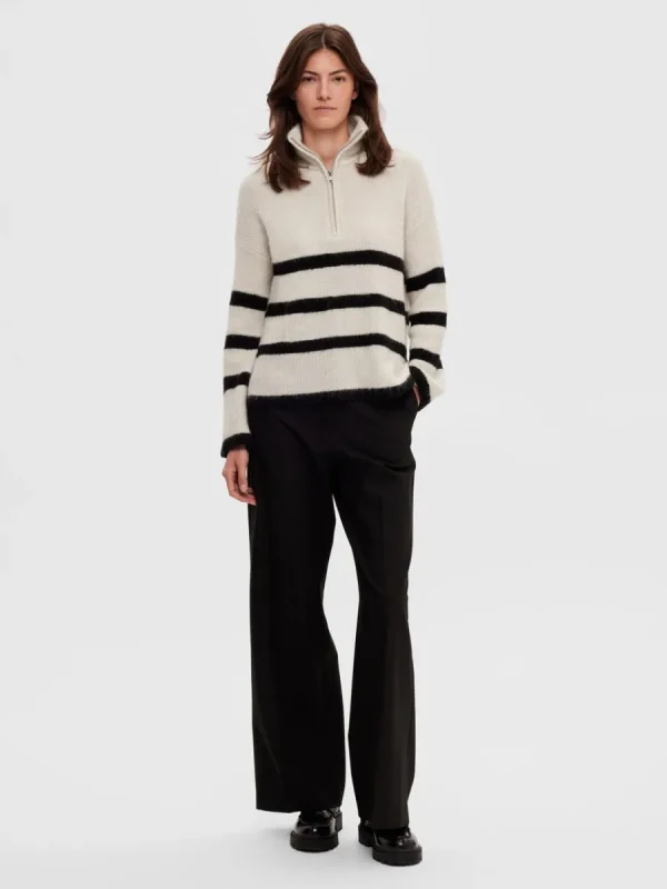 SELECTED HALVLÅNGT BLIXTLÅS TRÖJA Beige Store