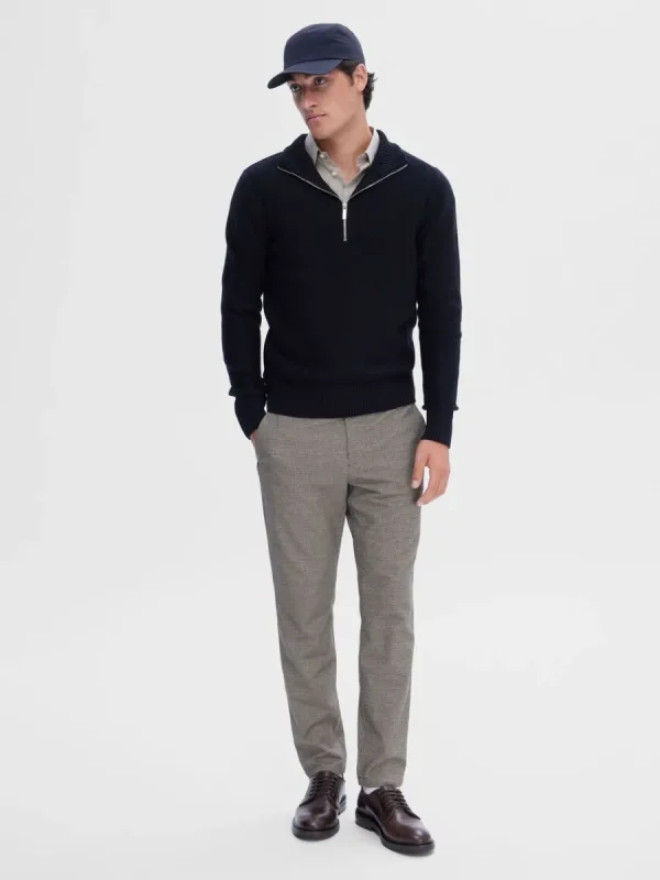 SELECTED HALVLÅNGT BLIXTLÅS TRÖJA Black Best