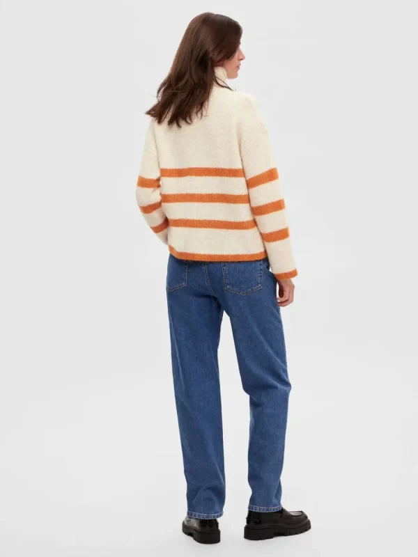 SELECTED HALVLÅNGT BLIXTLÅS TRÖJA Beige Best Sale