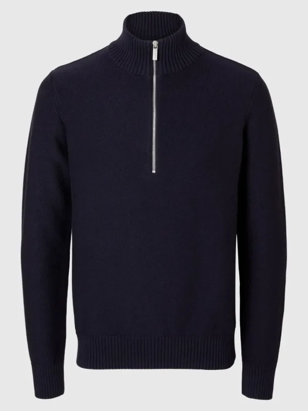 SELECTED HALVLÅNGT BLIXTLÅS TRÖJA Blue Online