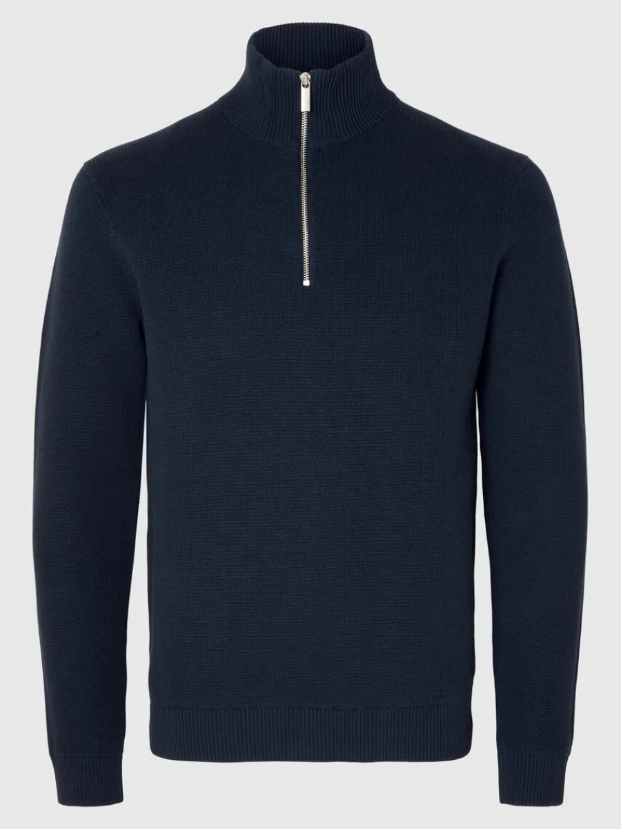 halvlngt_blixtls_trja_4-20.webp SELECTED HALVLÅNGT BLIXTLÅS TRÖJA Blue Fashion