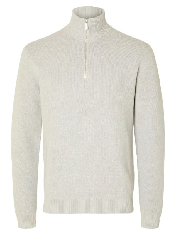 SELECTED HALVLÅNGT BLIXTLÅS TRÖJA Grey Fashion