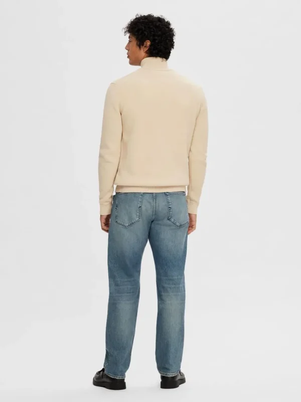 SELECTED HALVLÅNGT BLIXTLÅS TRÖJA Beige Cheap