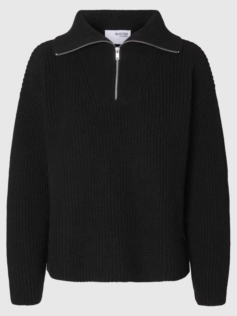 halvlngt_blixtls_trja_5-4.webp SELECTED HALVLÅNGT BLIXTLÅS TRÖJA Black Discount