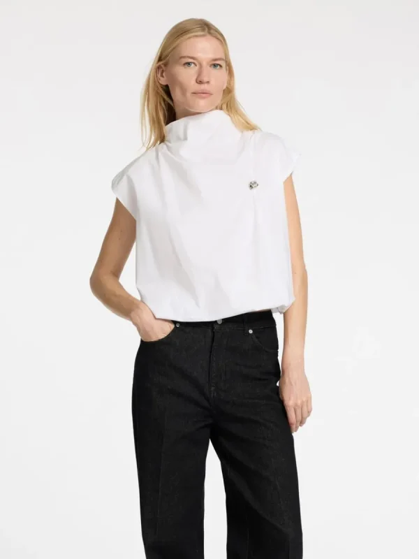 SELECTED HÖG HALS BESKUREN TOPP White Cheap