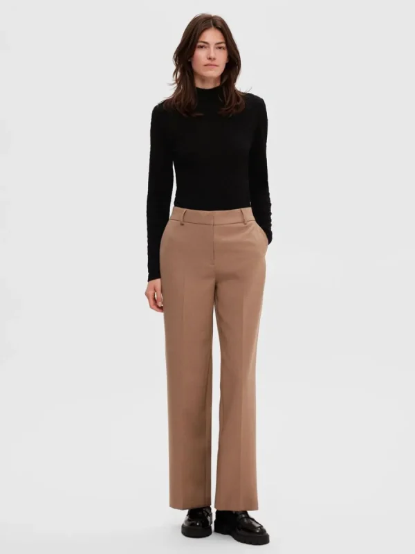 SELECTED HÖG HALS MED TEXTUR STICKAD TOPP Black Discount