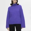 SELECTED HÖG HALS TRÖJA Purple Shop