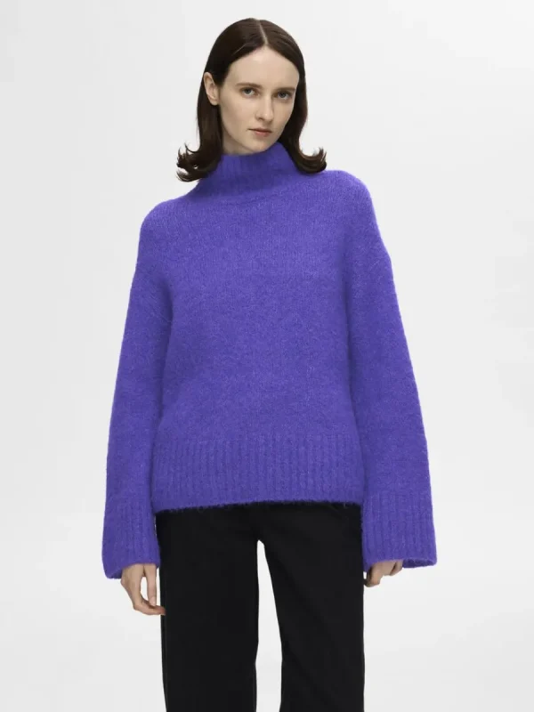 SELECTED HÖG HALS TRÖJA Purple Shop