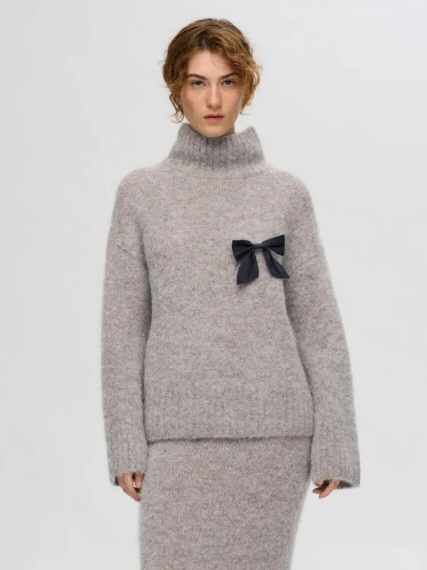 SELECTED HÖG HALS TRÖJA Grey Discount