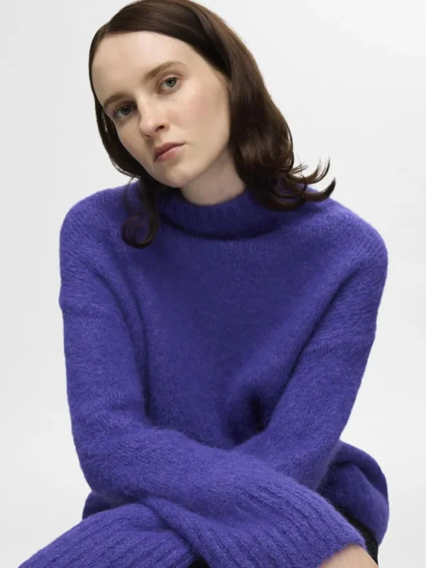 SELECTED HÖG HALS TRÖJA Purple Shop