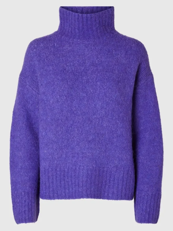 SELECTED HÖG HALS TRÖJA Purple Shop