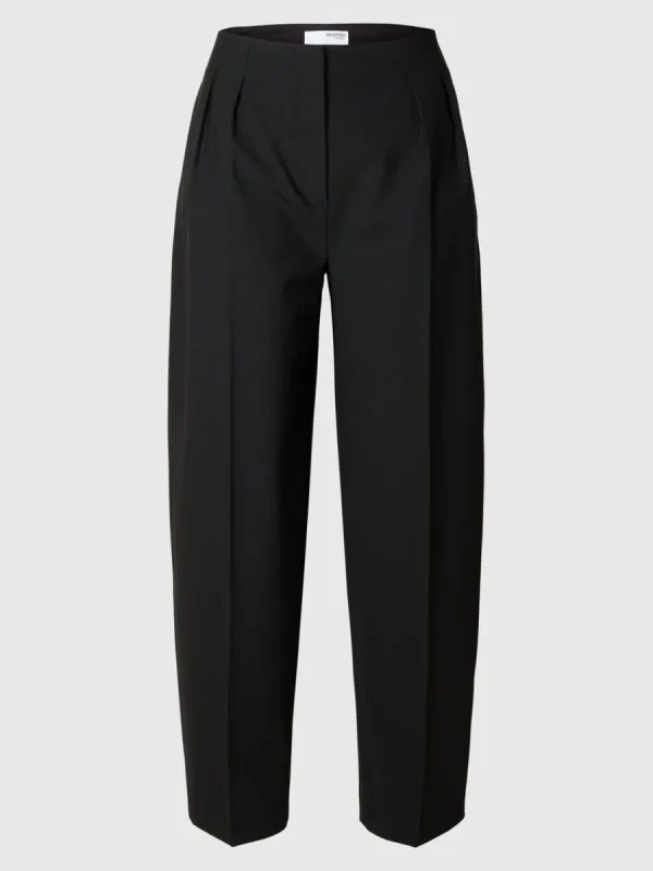 SELECTED HÖG MIDJA BARREL FIT-BYXOR Black Shop