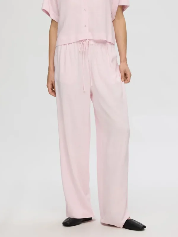 SELECTED HÖG MIDJA BYXOR Pink Sale